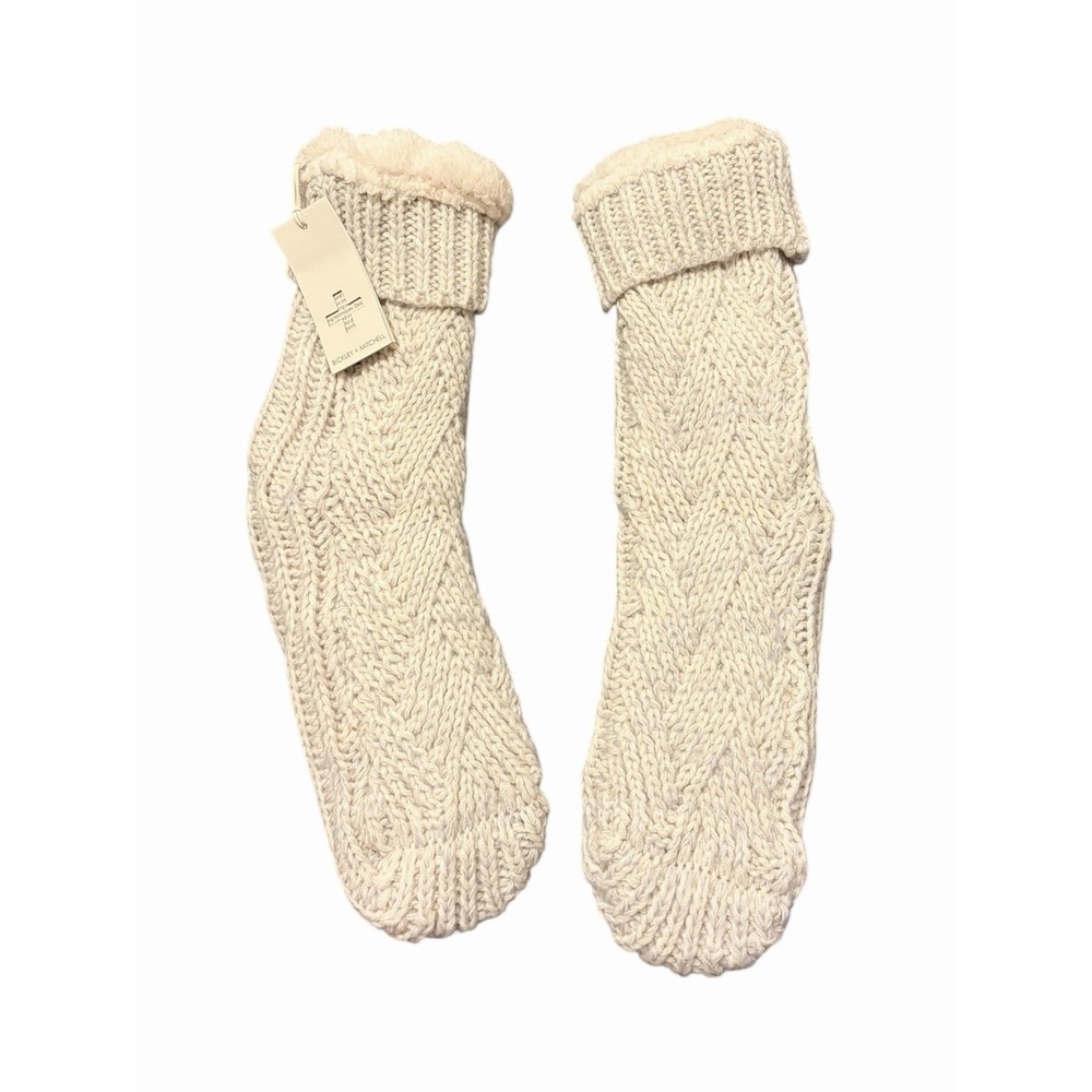 NWT Bickley And‎ Mitchell Slipper Socks Knit Linen Twist